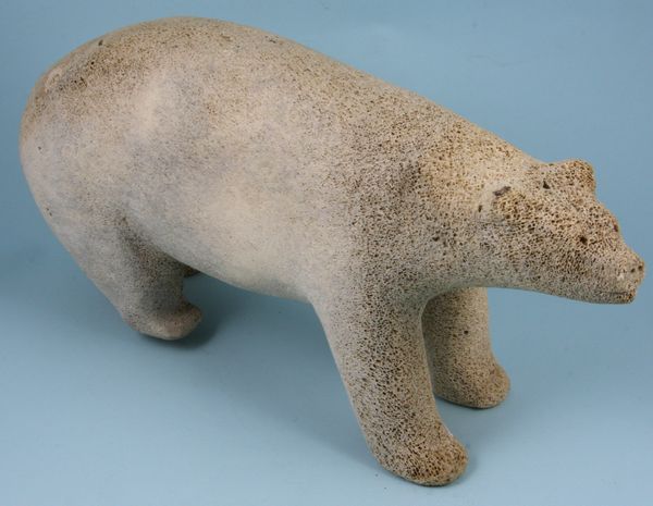 Appraisal: Inuit whale bone polar bear l good condition Provenance Robert