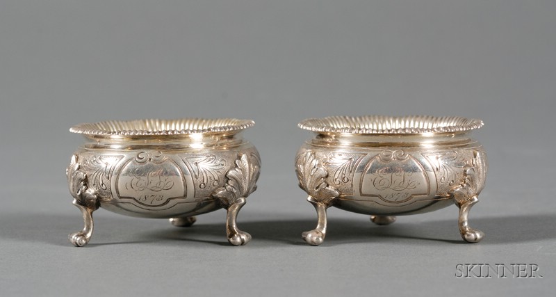 Appraisal: Pair of George B Sharp Silver Open Salts Philadelphia c