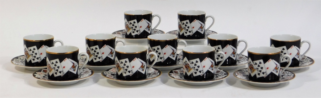 Appraisal: TIFFANY CO PLAYING CARD PORCELAIN COFFEE SET United States th