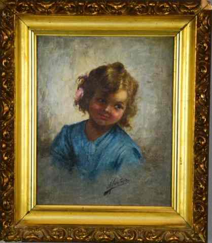 Appraisal: Filippo Marantonio Oil Painting On Canvas Of A GirDepicting a