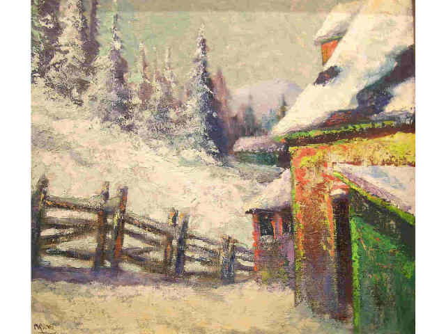 Appraisal: Frank Richard Myslive IN - x oil on board Montana