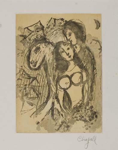 Appraisal: MARC CHAGALL Amoureux avec Cheval Aquatint printed in black and