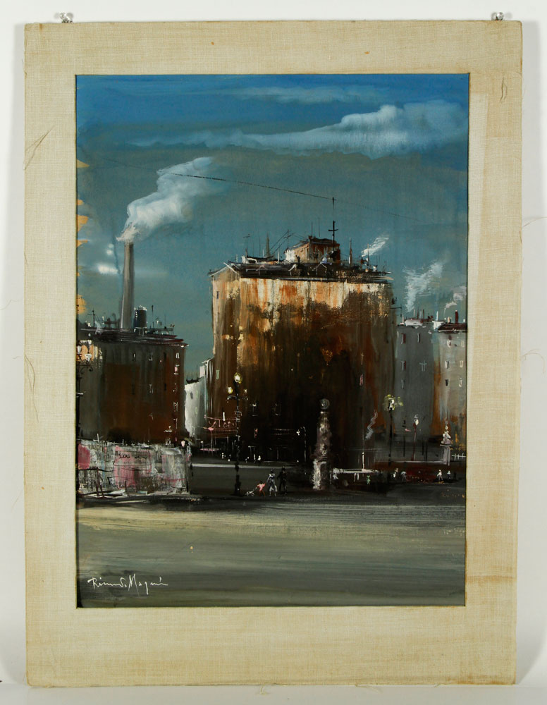 Appraisal: - Magni Cityscape Gouache Riccardo Magni - untitled gouache on