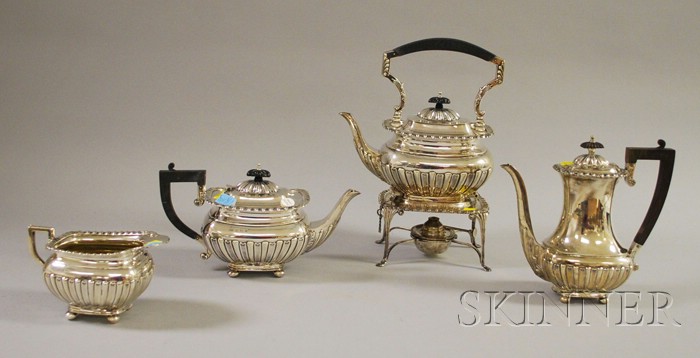 Appraisal: Four-Piece Sterling Silver Tea and Coffee Set William Aitken Birmingham