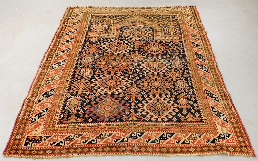 Appraisal: Antique Persian Middle Eastern Shirvan Prayer Rug Caucasus Region Early