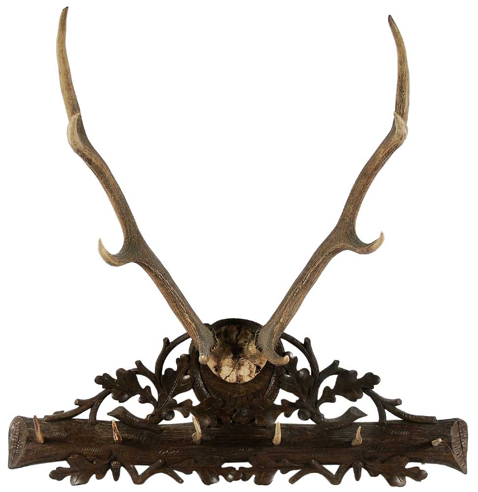 Appraisal: Antler Hat Rack probably Continental early th century pair deer