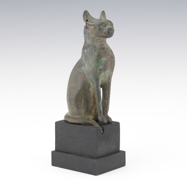 Appraisal: GRAND TOUR EGYPTIAN CAT FIGURINE x x Egyptian style bronze