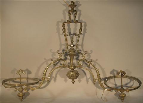 Appraisal: LATE VICTORIAN BRONZE LIGHT FIXTURE Circa of grand size with