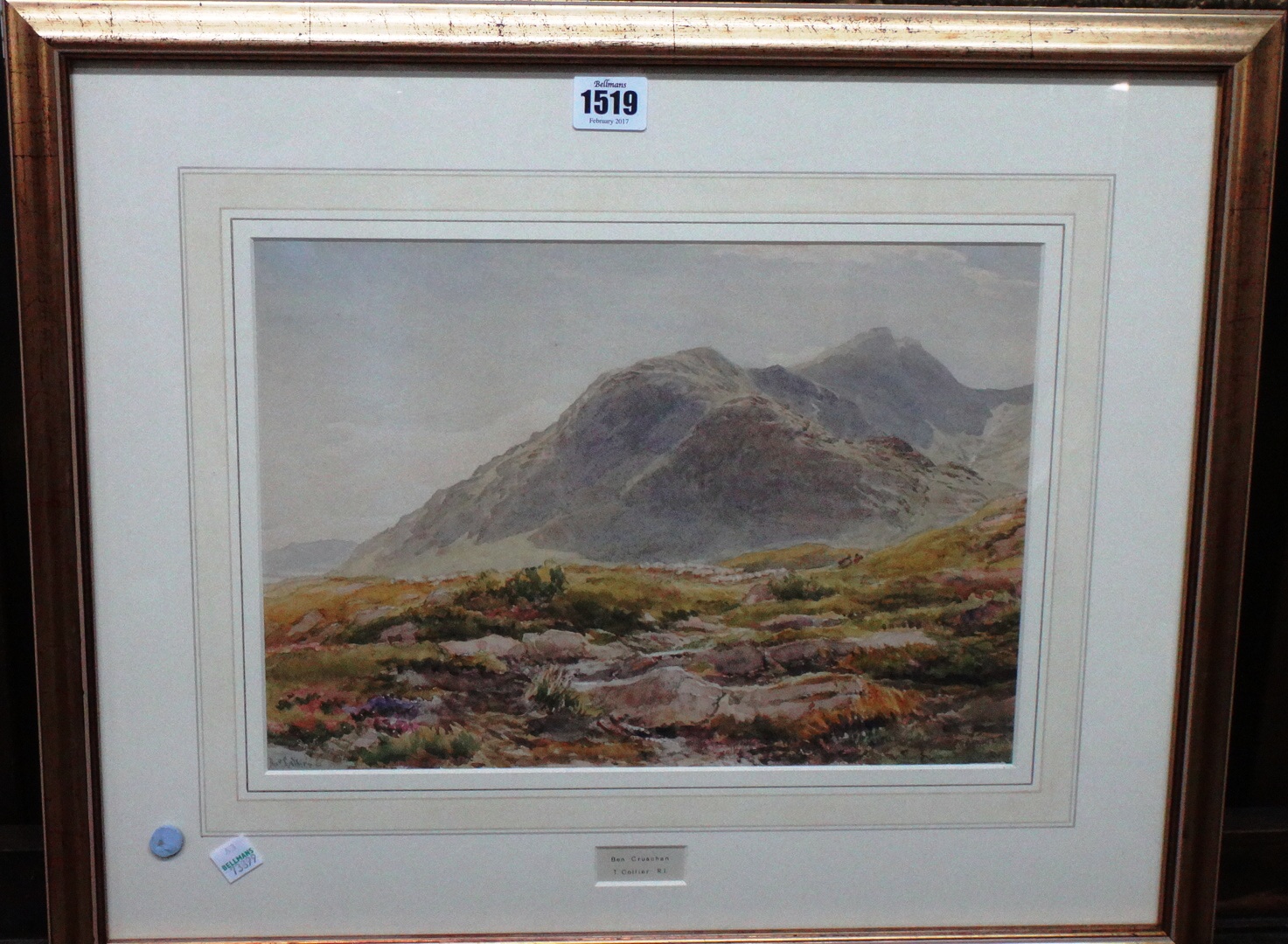 Appraisal: Thomas Collier - Ben Cruchan watercolour signed cm x cm