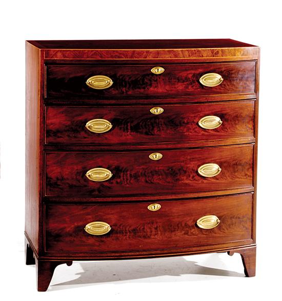 Appraisal: Georgian style inlaid mahogany chest of drawers late th century