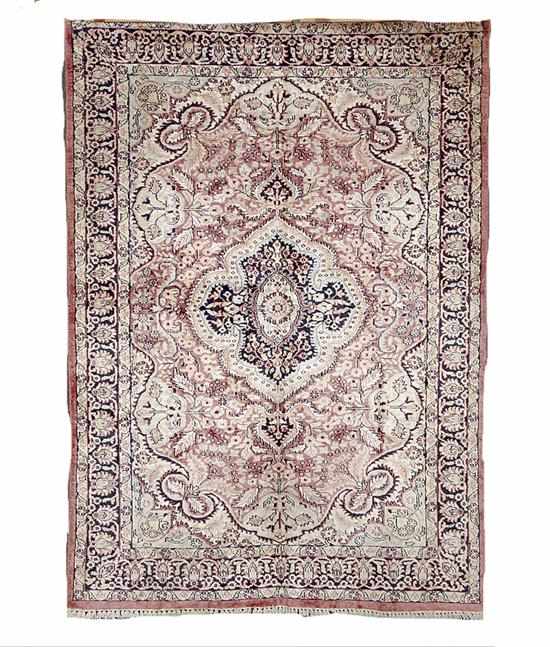 Appraisal: Indo Tabriz silk carpet ' '' x ''