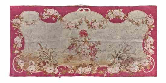 Appraisal: An Aubusson Wool Panel centered with a basket of roses