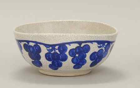 Appraisal: DEDHAM POTTERY BOWLIn the grape pattern Height Misshapen during creation