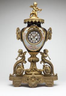 Appraisal: Gilt bronze Late th century French the two-train movement with