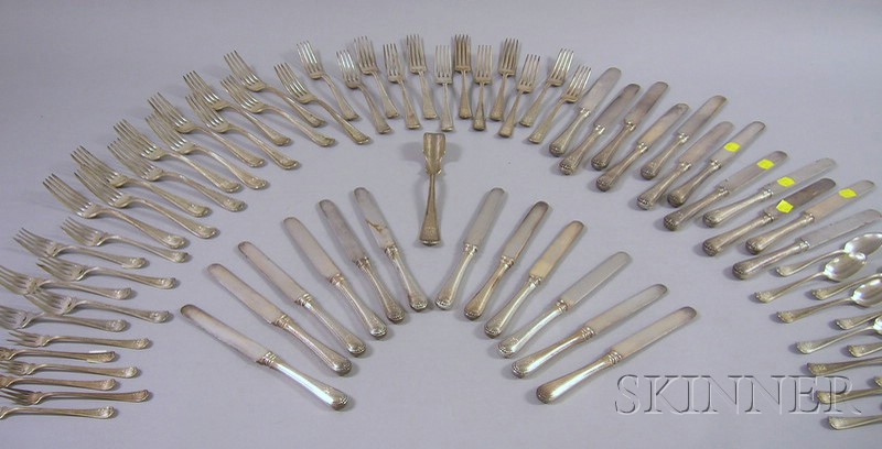 Appraisal: Gorham Sterling Silver Partial Flatware Service Beaded pattern approx seventy-two