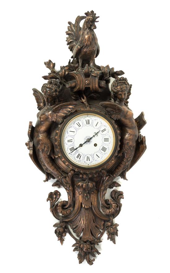 Appraisal: Sale Lot A French Bronzed Plaster Cartel Clock th century