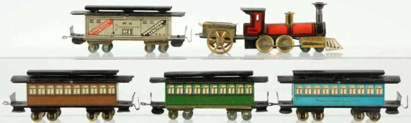 Appraisal: Tin Litho Hess Wind-Up Passenger Train Set German Extremely nice