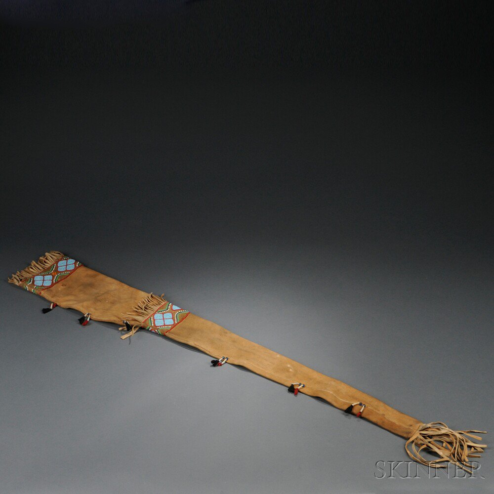 Appraisal: Northwest Beaded Hide Rifle Scabbard c early th century with