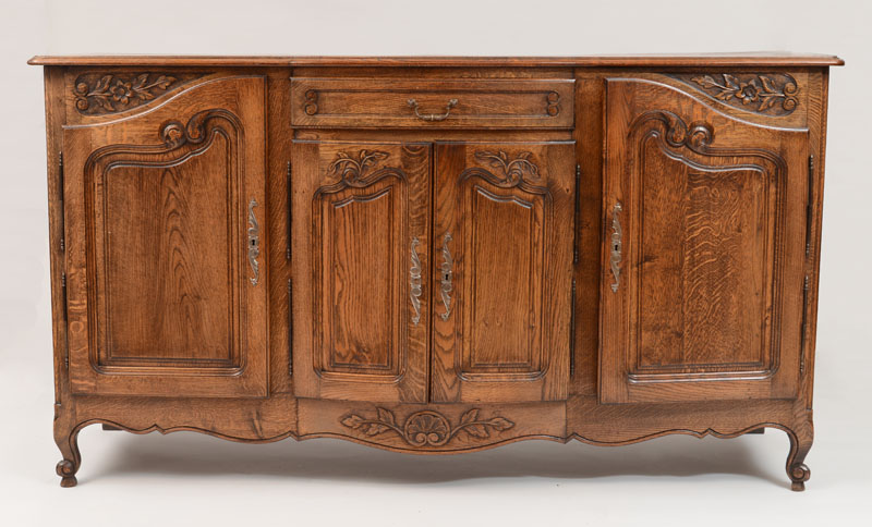 Appraisal: French Provincial Carved Oak Buffet x x in Estimate -