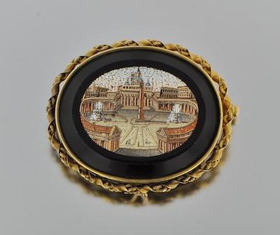 Appraisal: An Antique Italian Micromosaic Brooch ca 's Early example featuring