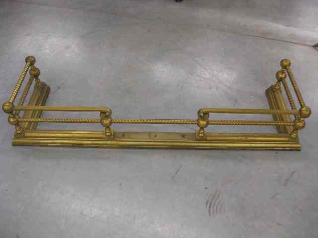 Appraisal: Brass Fireplace Fender '' wide