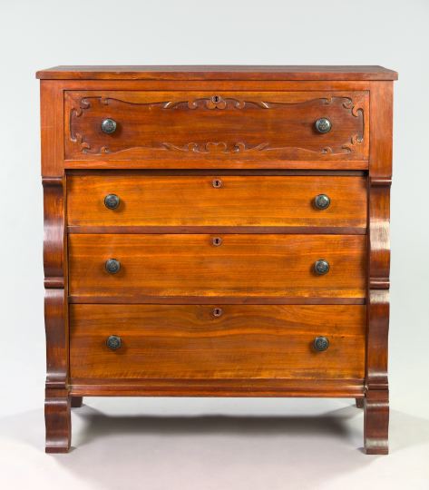 Appraisal: American Cottage-Style Mahogany Chest of late classical inspiration fourth quarter