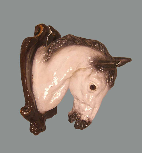 Appraisal: Pottery horse head plaque h