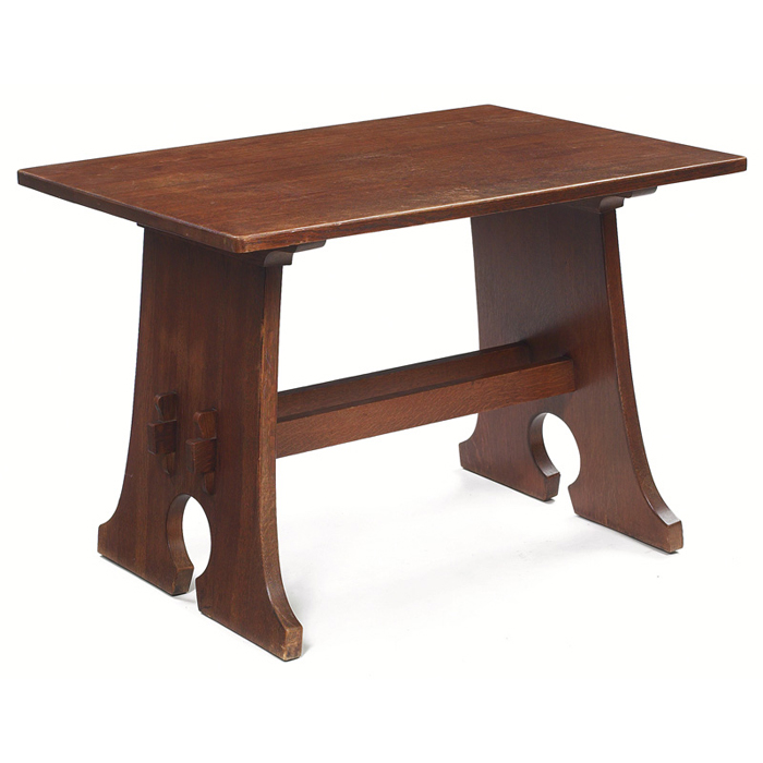 Appraisal: Good Limbert mousehole table rectangular top over a flared slab