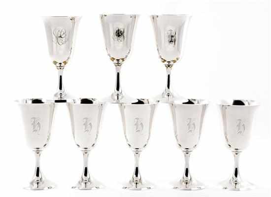 Appraisal: American sterling goblets Steiff H '' and two International P