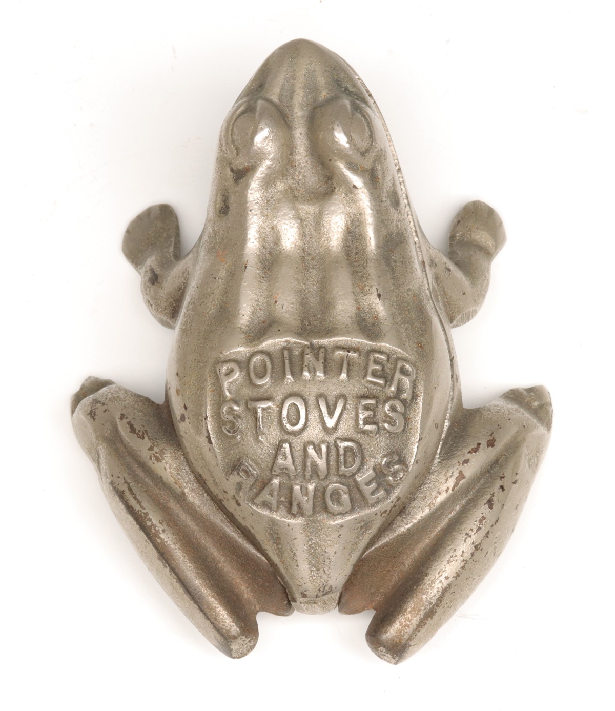 Appraisal: IRON FROG STOVE ADVERTISING MATCH SAFE CIRCA POINTER STOVES AND