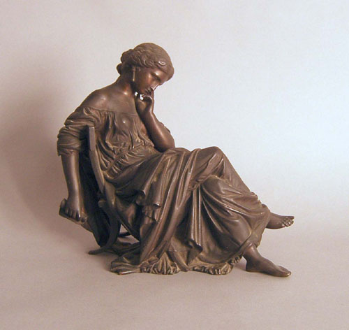 Appraisal: Bronze figure of a seated woman signed Moreau h together