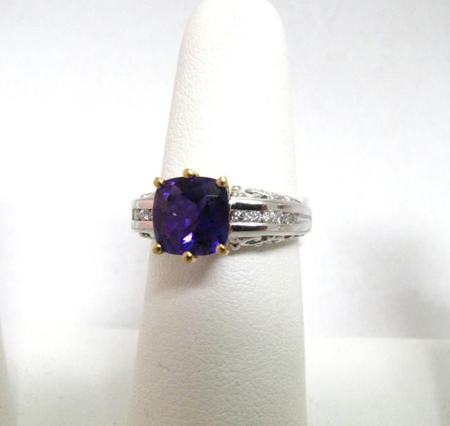 Appraisal: K yellow and white gold lady's amethyst and diamond ring