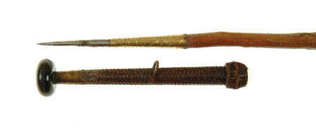 Appraisal: NOVELTY CANE - cane with metal points on both ends