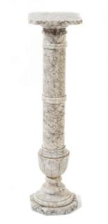 Appraisal: A Continental Marble Pedestal Height inches A Continental Marble Pedestal