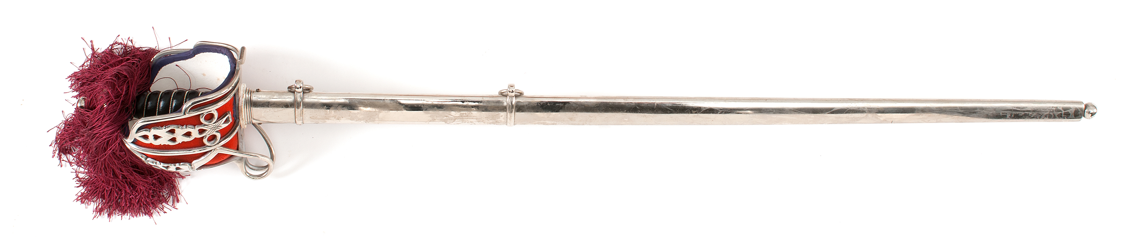 Appraisal: SCOTTISH BASKET-HILTED SWORD AND SCABBARD th CenturyBlade etched with a