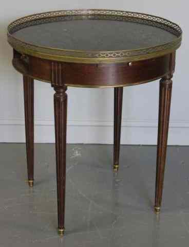 Appraisal: Marble Top Bouillotte Table From a Scarsdale home Dimensions ''