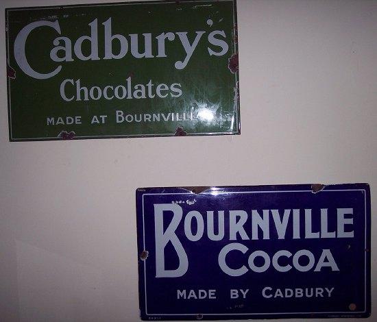 Appraisal: A green enamel sign Cadbury's Chocolates made at Bournville cm