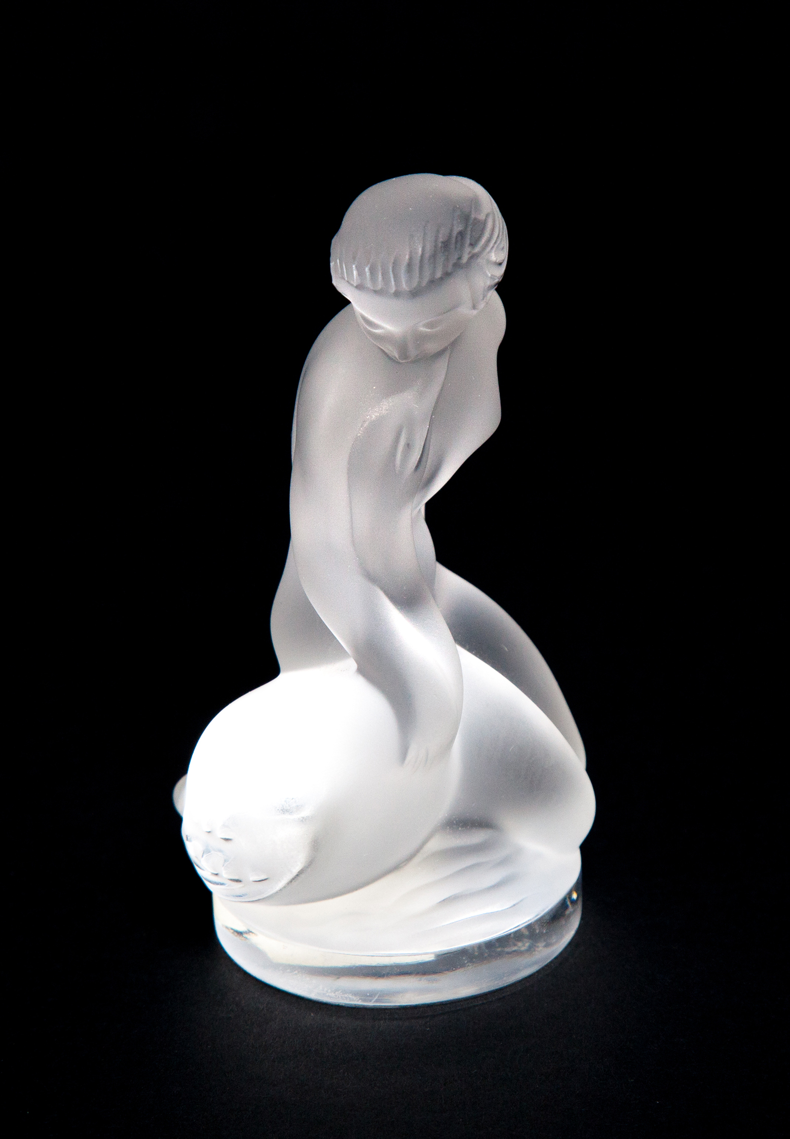 Appraisal: LALIQUE LEDA AND THE SWAN FIGURINE France th quarter- th