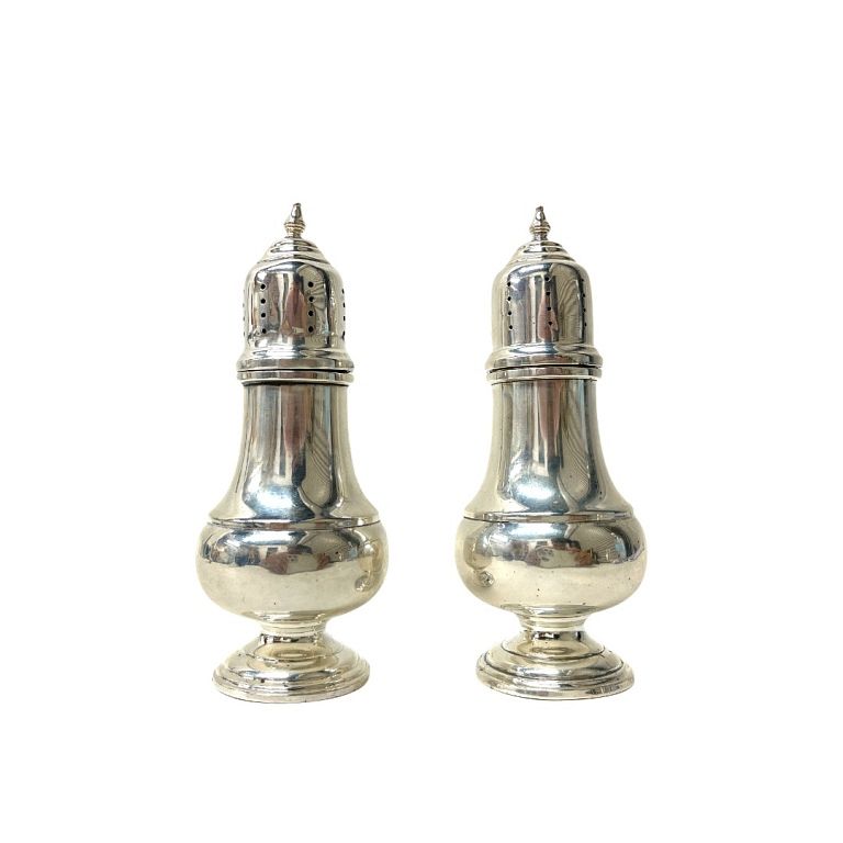 Appraisal: Sterling Silver Salt and Pepper Shakers Salt and pepper shakers