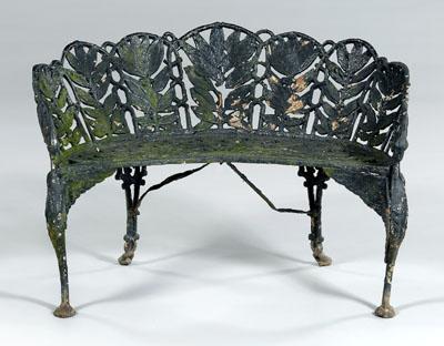 Appraisal: Fine Victorian cast iron garden bench attributed to Coalbrookdale British