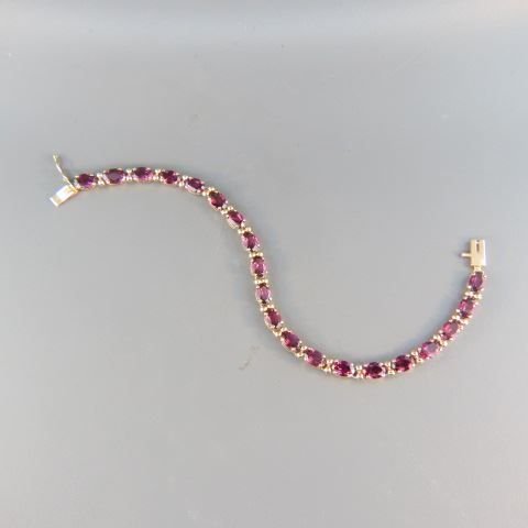 Appraisal: Rhodalite Garnet Bracelet rich purplish red oval gems totaling carats