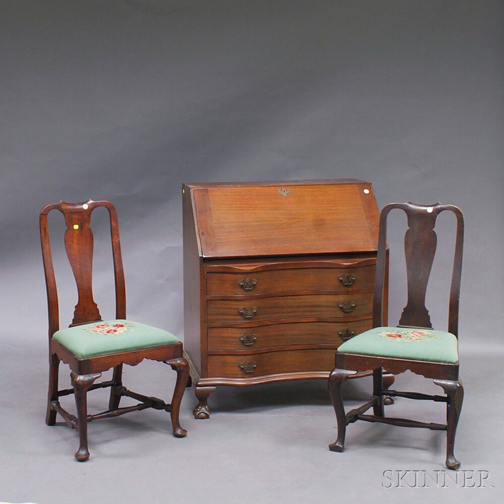 Appraisal: Pair of Queen Anne Mahogany Side Chairs and a Chippendale-style