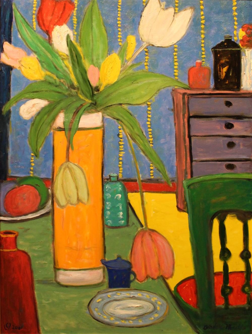 Appraisal: ANDRES MORILLO FILIPINO AMERICAN - TULIPS ON THE TABLE Oil