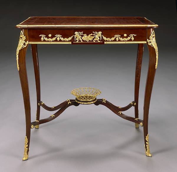 Appraisal: A Louis XV style gilt bronze mounted mahogany table early