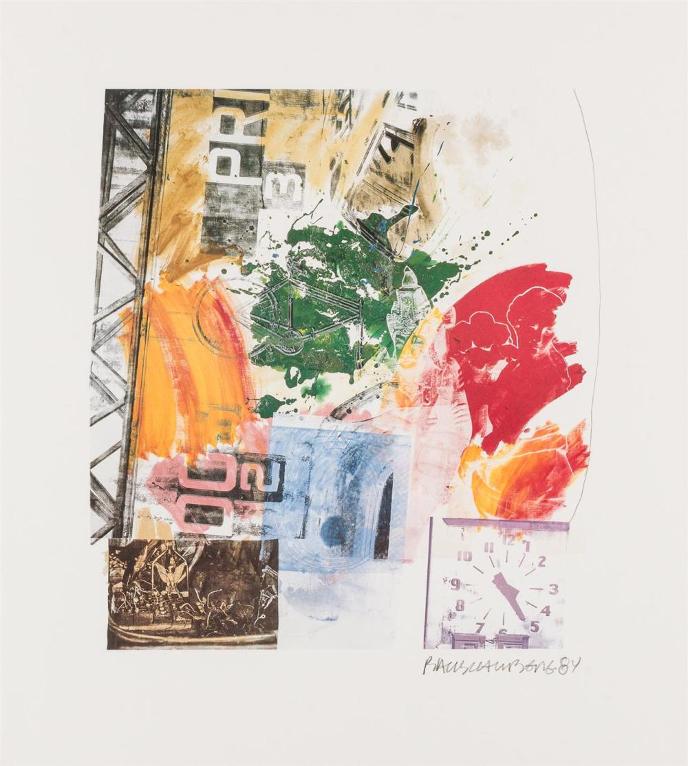 Appraisal: ROBERT RAUSCHENBERG American - Untitled for ROCI offset color lithograph