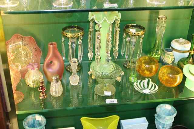 Appraisal: A COLLECTION OF GLASSWARE to include lustres Venetian glass and