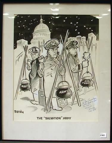 Appraisal: Political cartoon titled the Salvation Army by Baldy Artwork shows