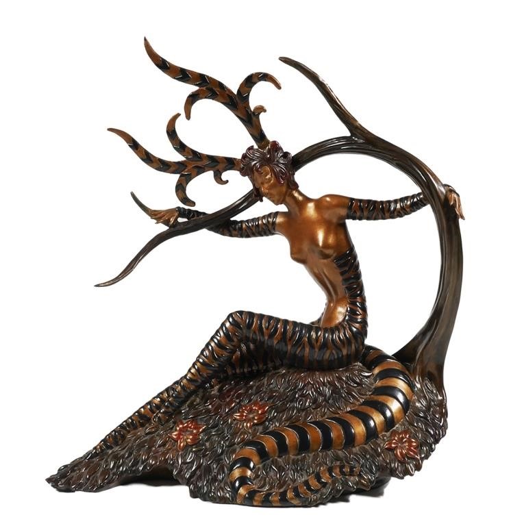 Appraisal: ORIGINAL ERTE THE HUNTING BRONZE STATUEExceptional bronze by Erte aka