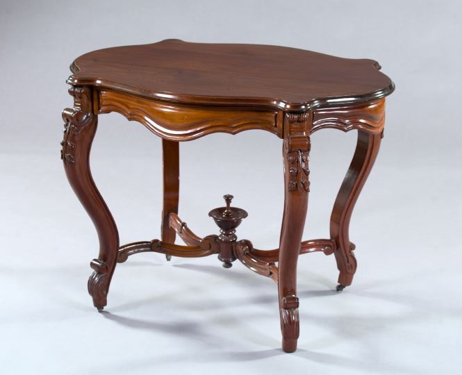 Appraisal: American Rococo Revival Mahogany Center Table third quarter th century