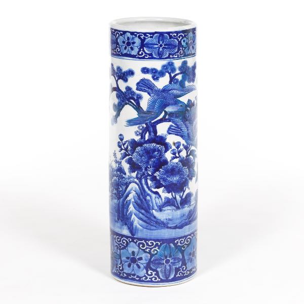 Appraisal: JAPANESE PORCELAIN BLUE AND WHITE UMBRELLA WALKING STICK STAND x